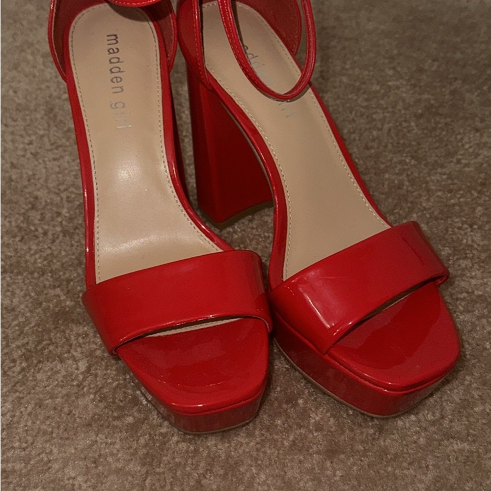 Madden Girl Red Platform Heels
